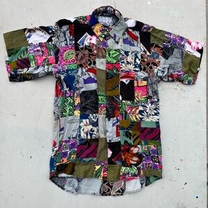 Men's Cody Wear Shirt Button-Down Multicolor Colorblock L 90s Nubian Hip Hop NYC
